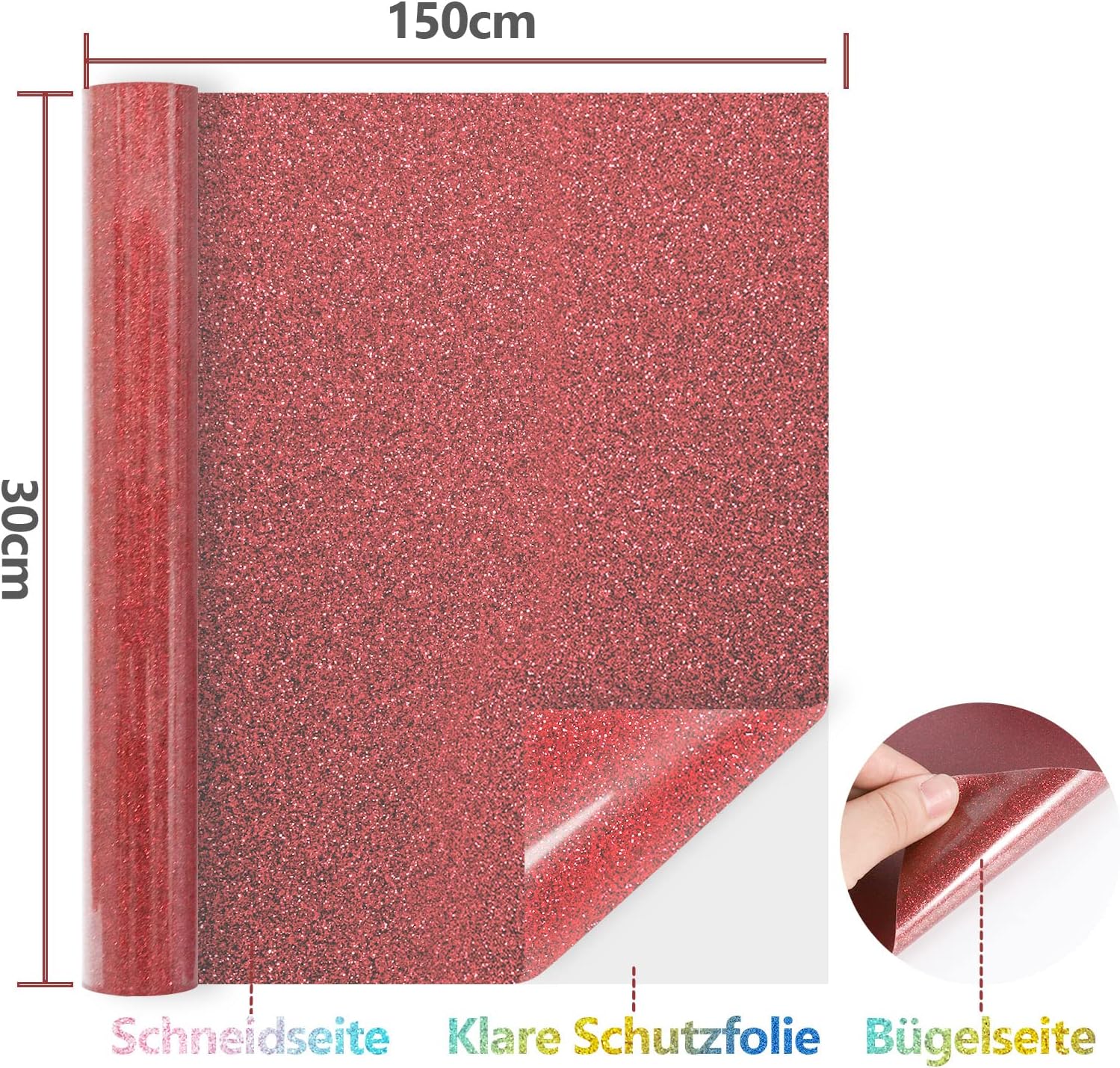 Thumbnail 1 de NANAPLUMS Glitzer-Plotterfolie Heat-Transfer 30,48 cm