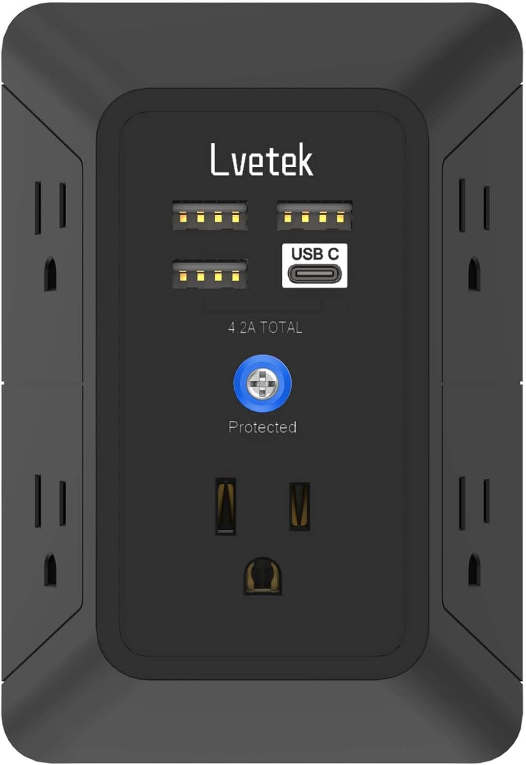 Thumbnail 6 de Lvetek Power Strip with 5 Outlets