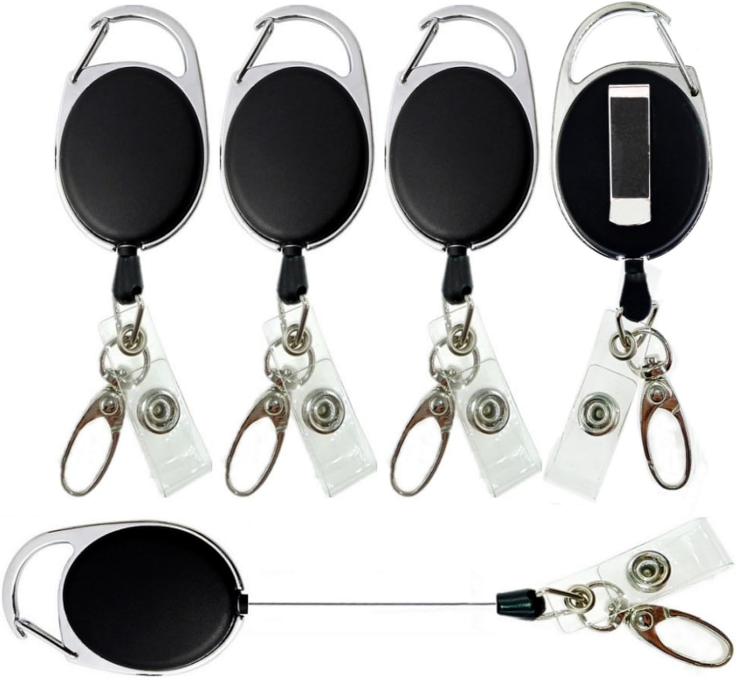 Detalle de ZHIYE Retractable badge reel clips 5 pack