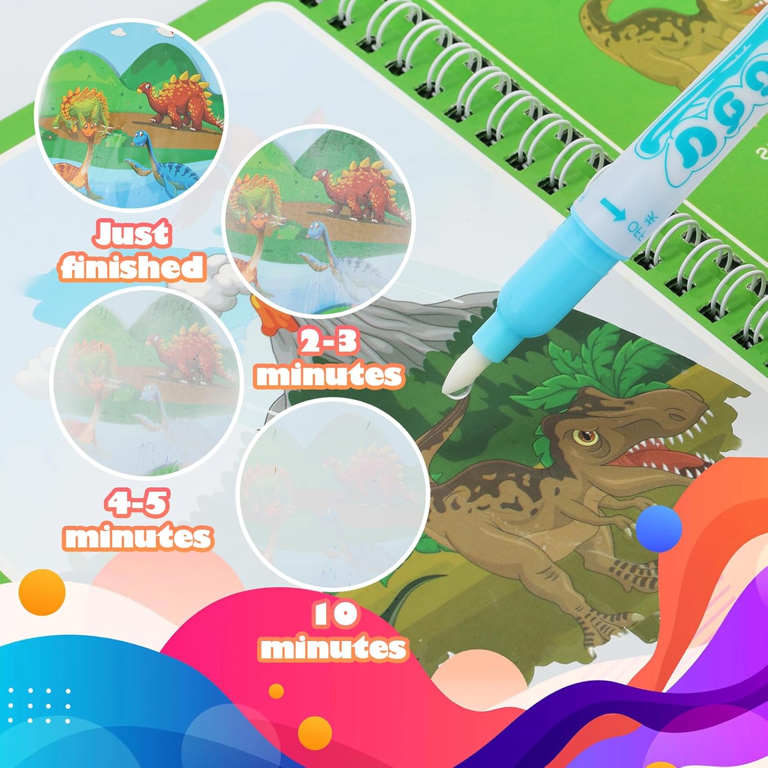 Thumbnail 3 de 5 Pack Reusable Water Colouring Books for Toddlers (Water Doodle / Paint with Water)