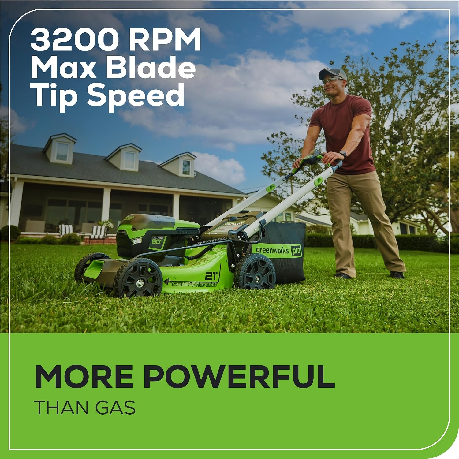 Detalle de Greenworks Self-Propelled Lawn Mower 21in