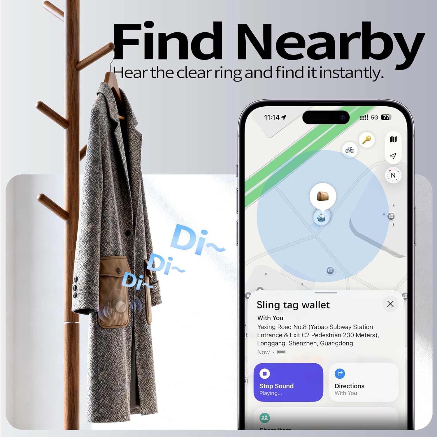 Thumbnail 2 de Tukio® Air Tags Traceur Lot de 4 – Localisateurs d’Objets compatibles Apple Find My (iOS)