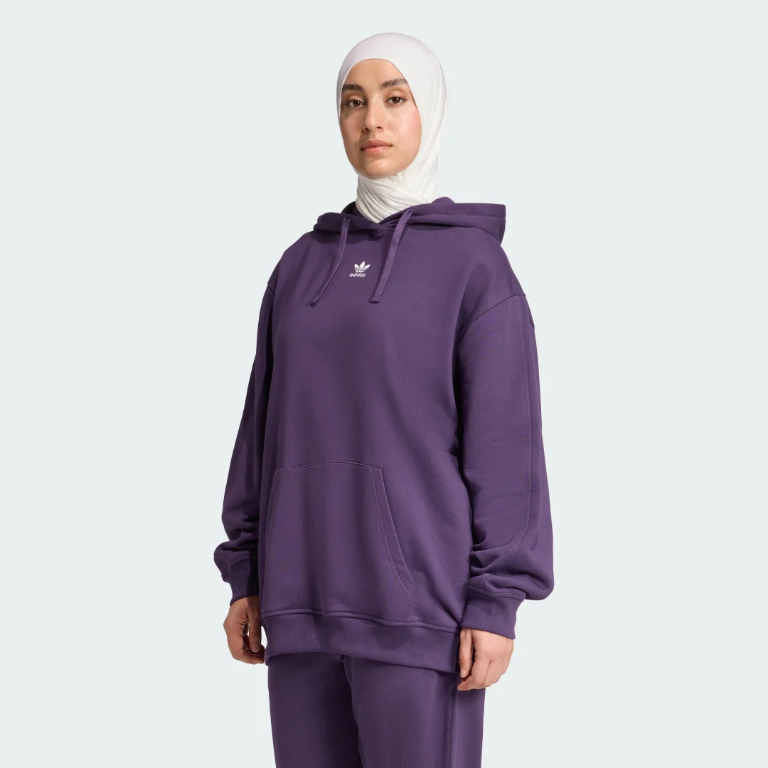 Detalle de Sudadera con capucha Essentials Loose French Terry - Adidas (violeta)