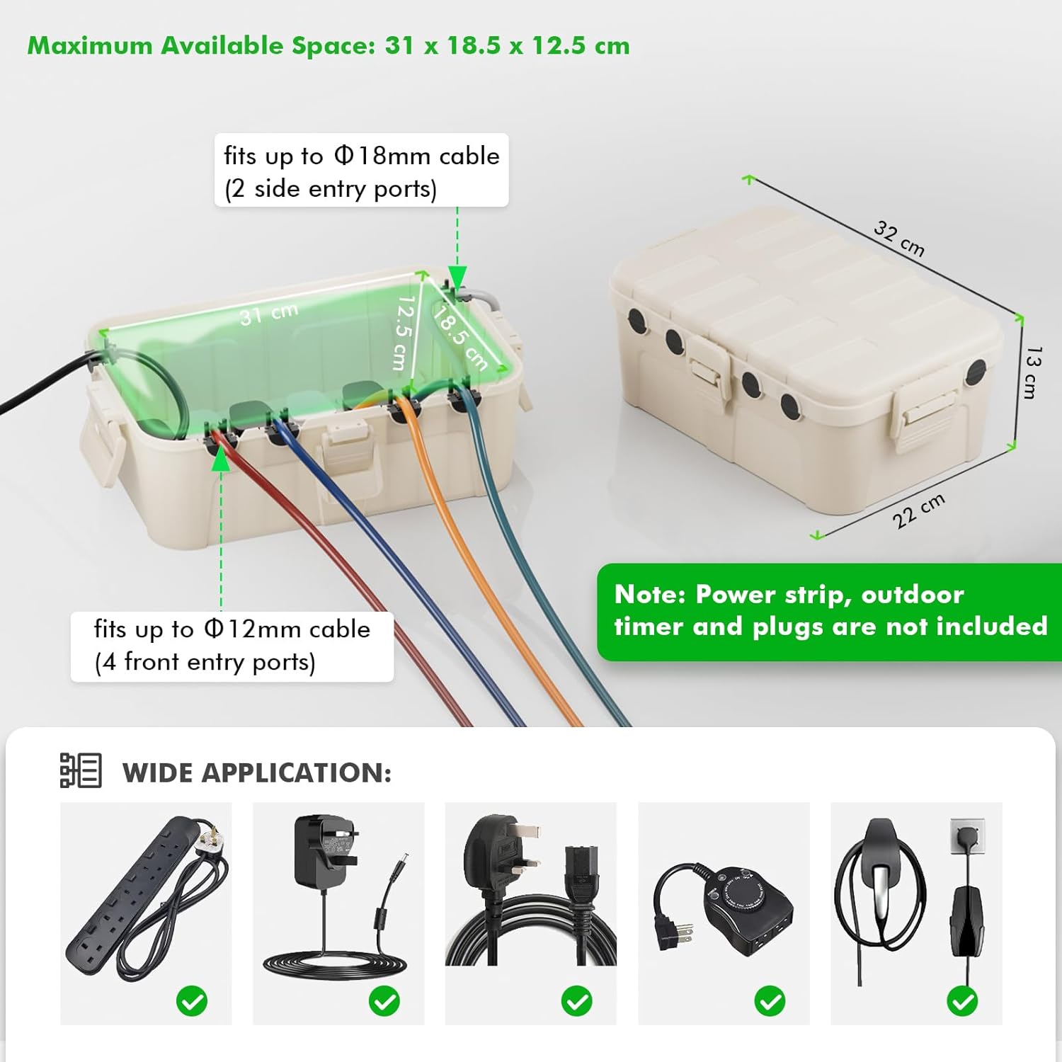 Detalle 2 de RESTMO Extra Large Waterproof Electrical Box 12.6in