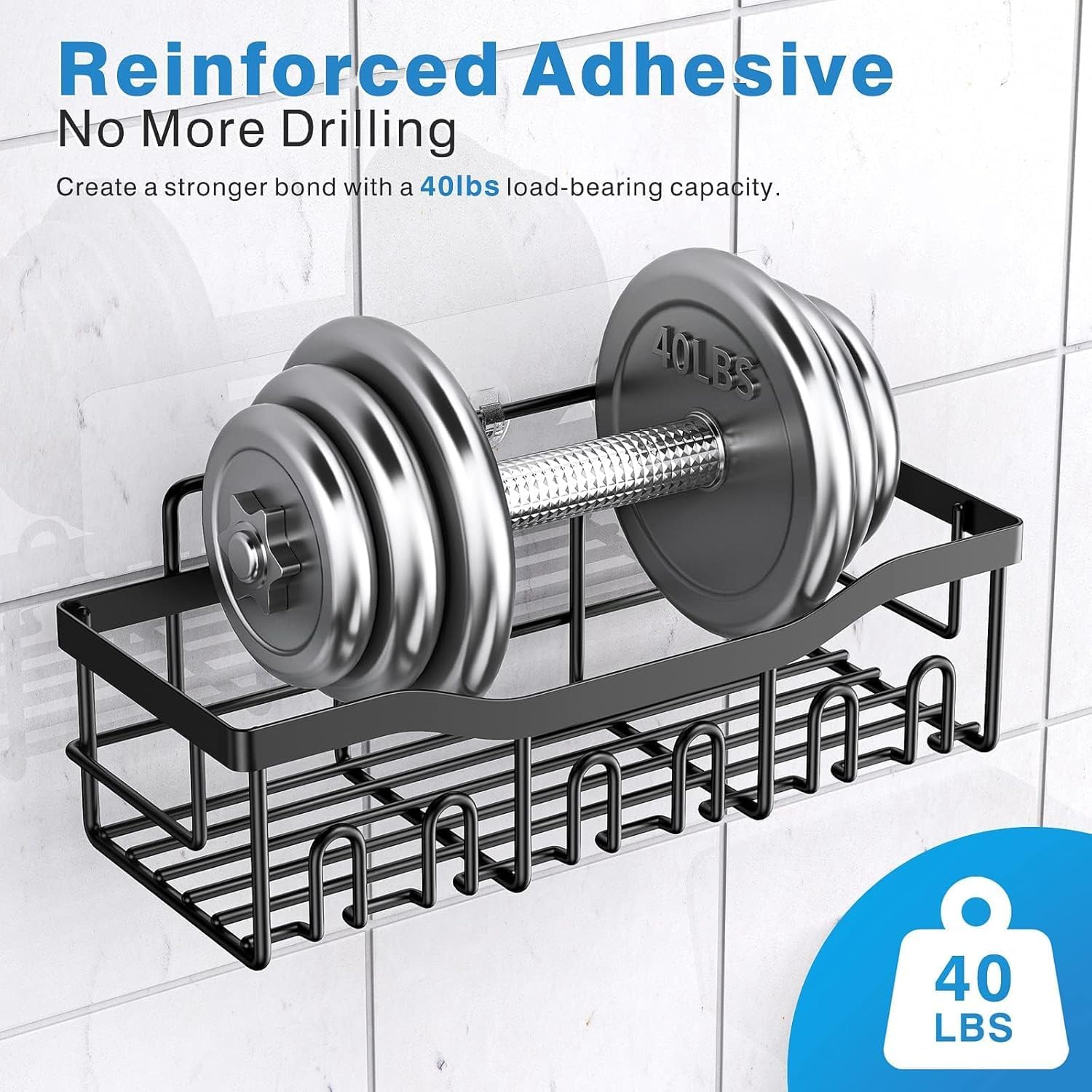Thumbnail 4 de EUDELE 5-Pack Rustproof Shower Caddy Set