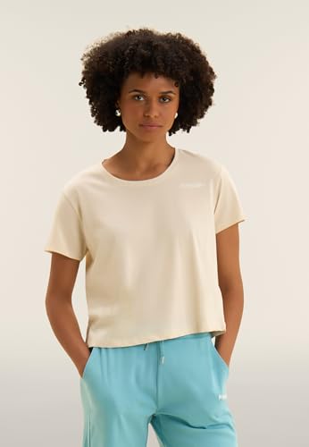 Detalle de FREDDY T-Shirt Cropped Manica Corta con Logo Piccolo – Donna, Bianco, Small
