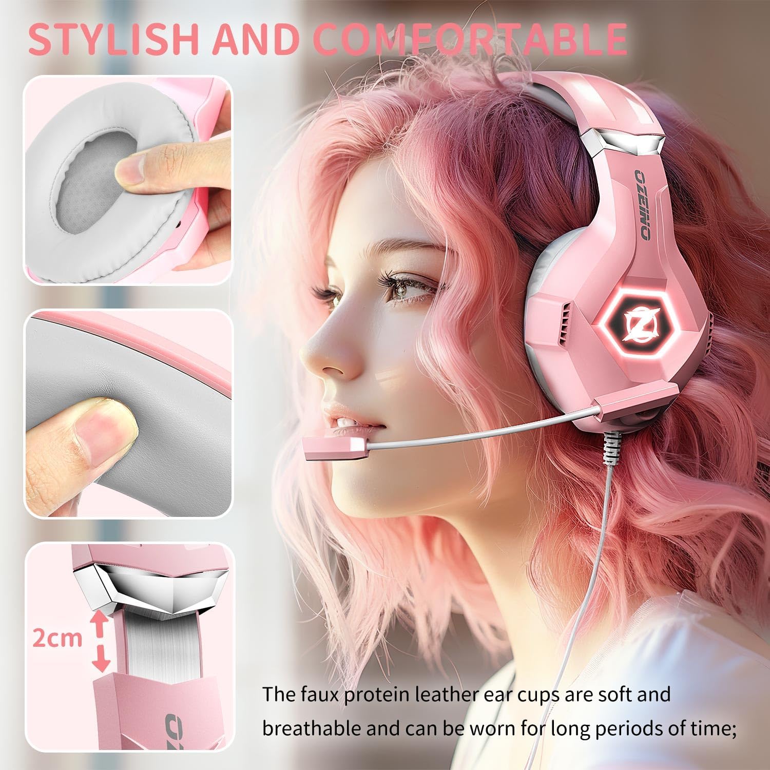 Detalle 2 de Ozeino Auriculares Gaming con cancelación de ruido 50 mm