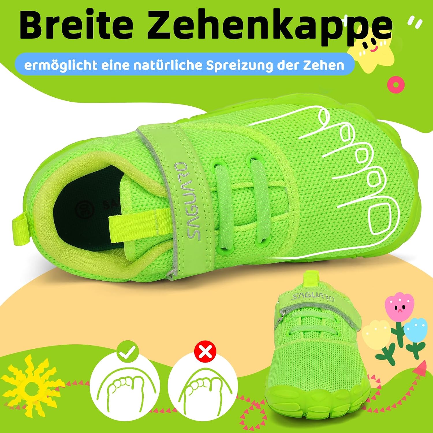 Thumbnail 1 de SAGUARO Kinder Barfußschuhe leicht, rutschfest – Traillaufschuhe, Gr. 24–36