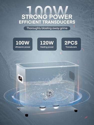 Thumbnail 1 de FOHERE Ultrasonic Cleaner with Heater and Timer (3.2L, 120W) – Stainless Steel