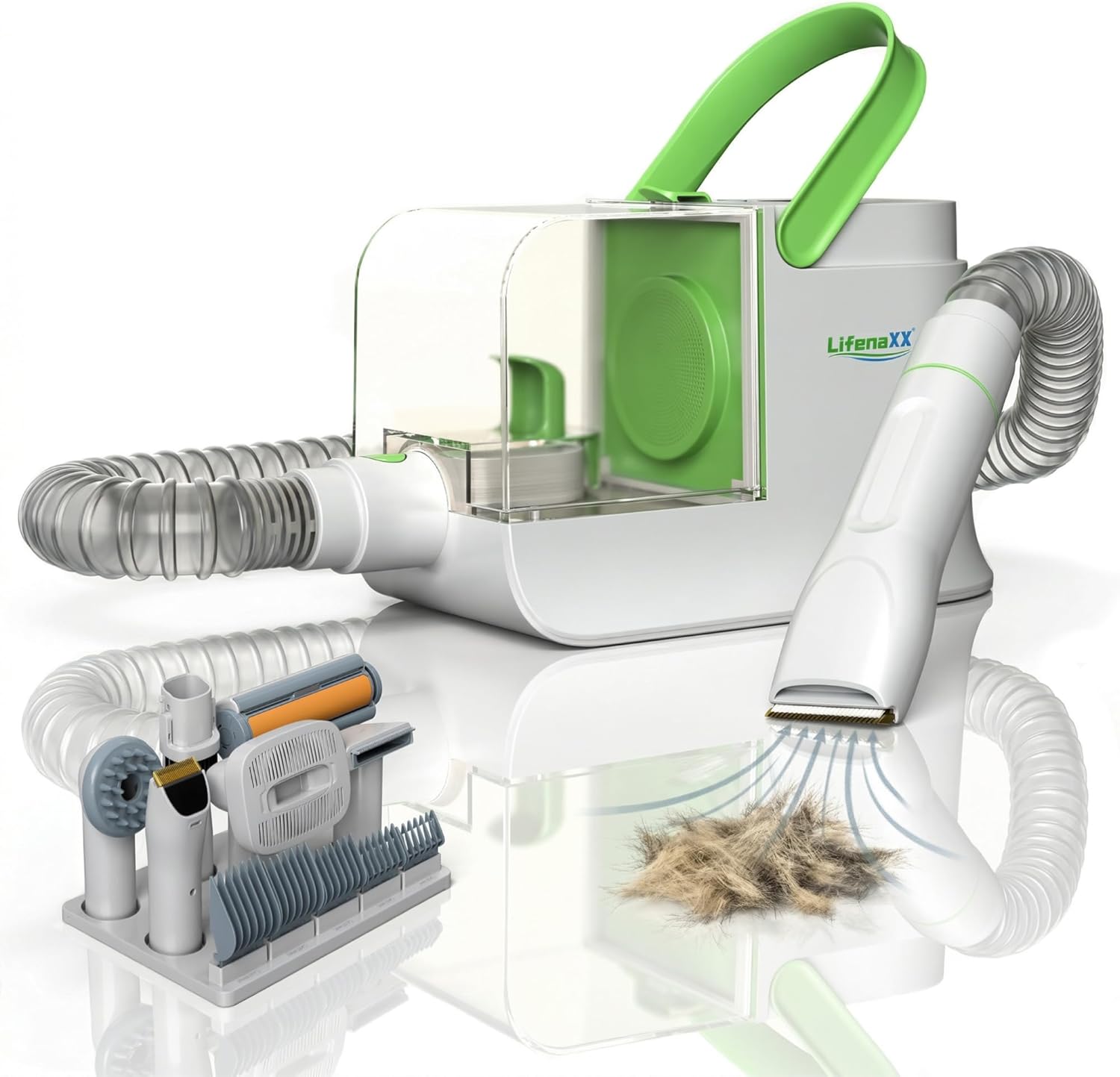 Lifenaxx Tosa Animali 6 in 1 con Aspirazione LX-052: kit tosatura silenzioso per cani e gatti