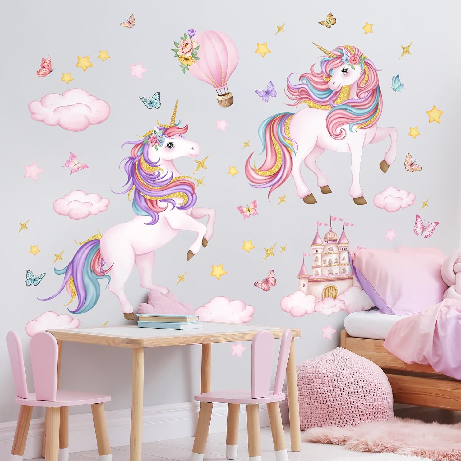 Thumbnail 4 de Tanlaby Unicorn Castle Wall Decals: Fairy-Tale Room Decor for Nursery and Bedroom