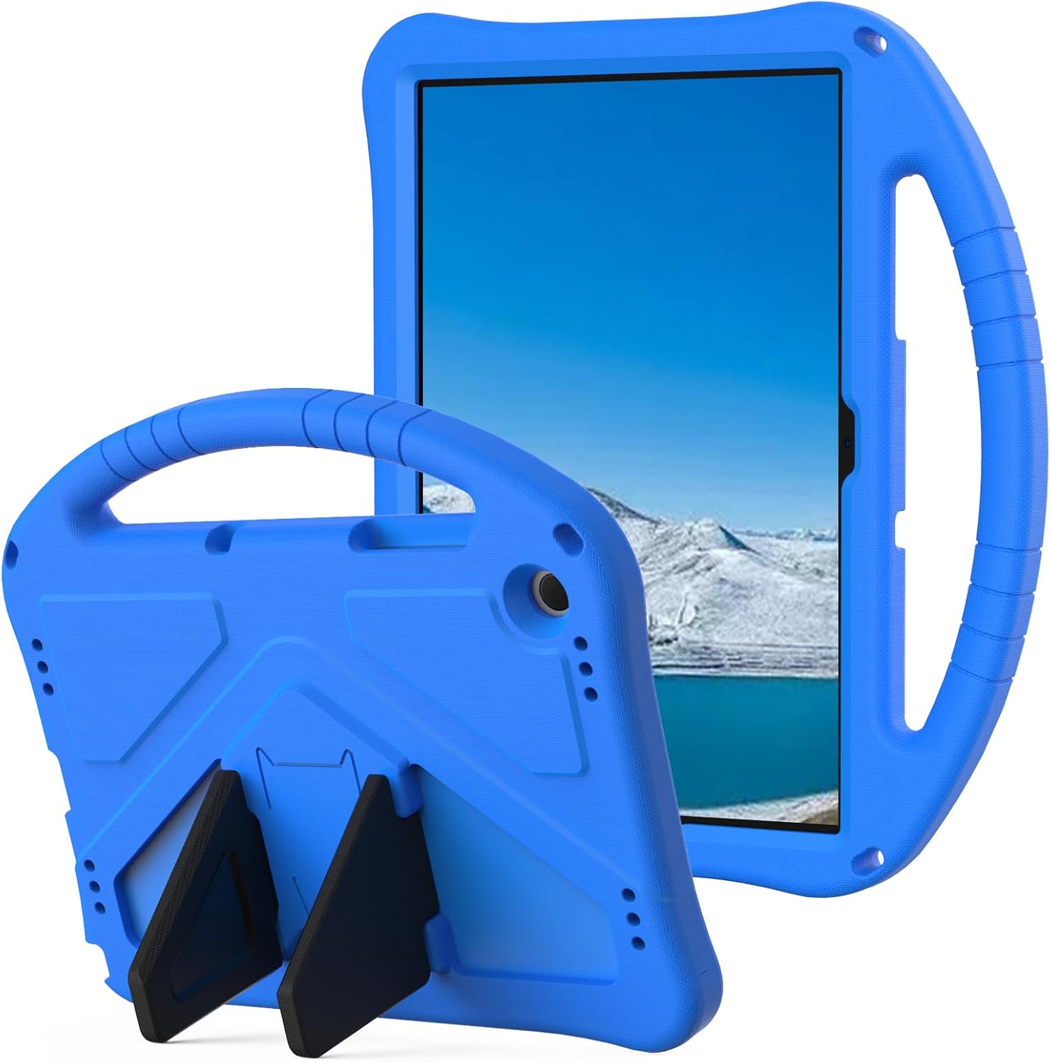 Detalle de YRH Case for Galaxy Tab A9 Plus / Tab A11 Plus 11-inch, EVA Shockproof Cover with Stand Handle – Blue