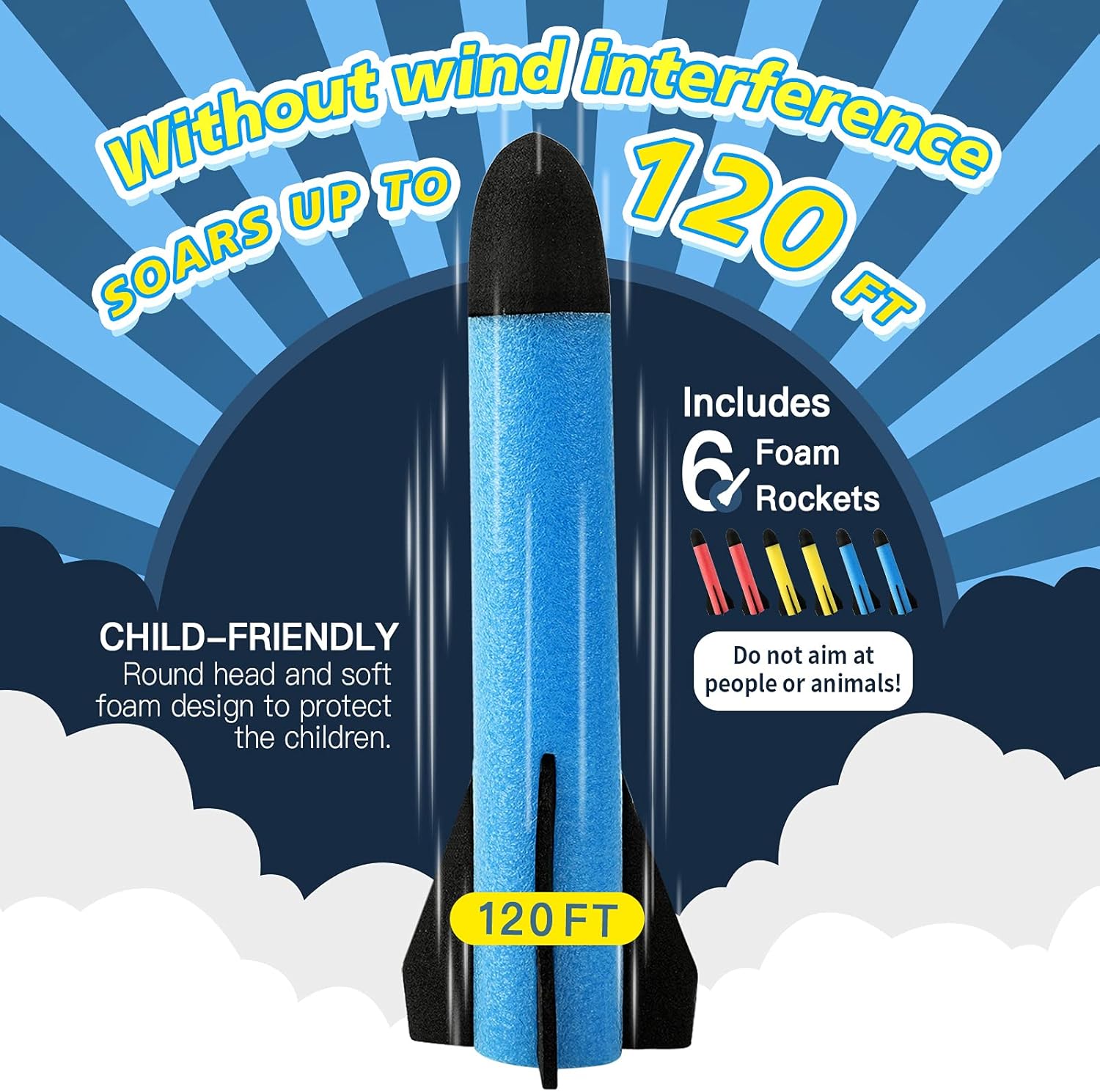 Thumbnail 5 de REFUN Rocket Launcher 6 rockets toy 🚀