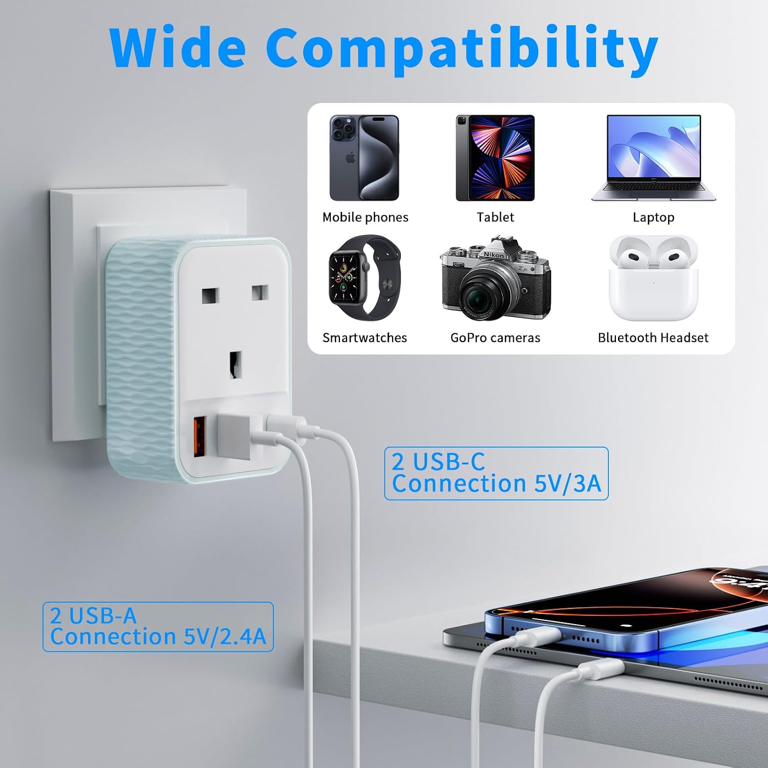 Thumbnail 6 de Vecbmn UK to European Plug Adapter 4000W