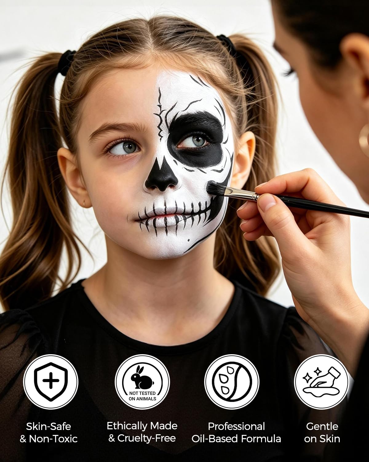 Detalle 2 de Oil-Based Face Paint Kit with 6 Brushes