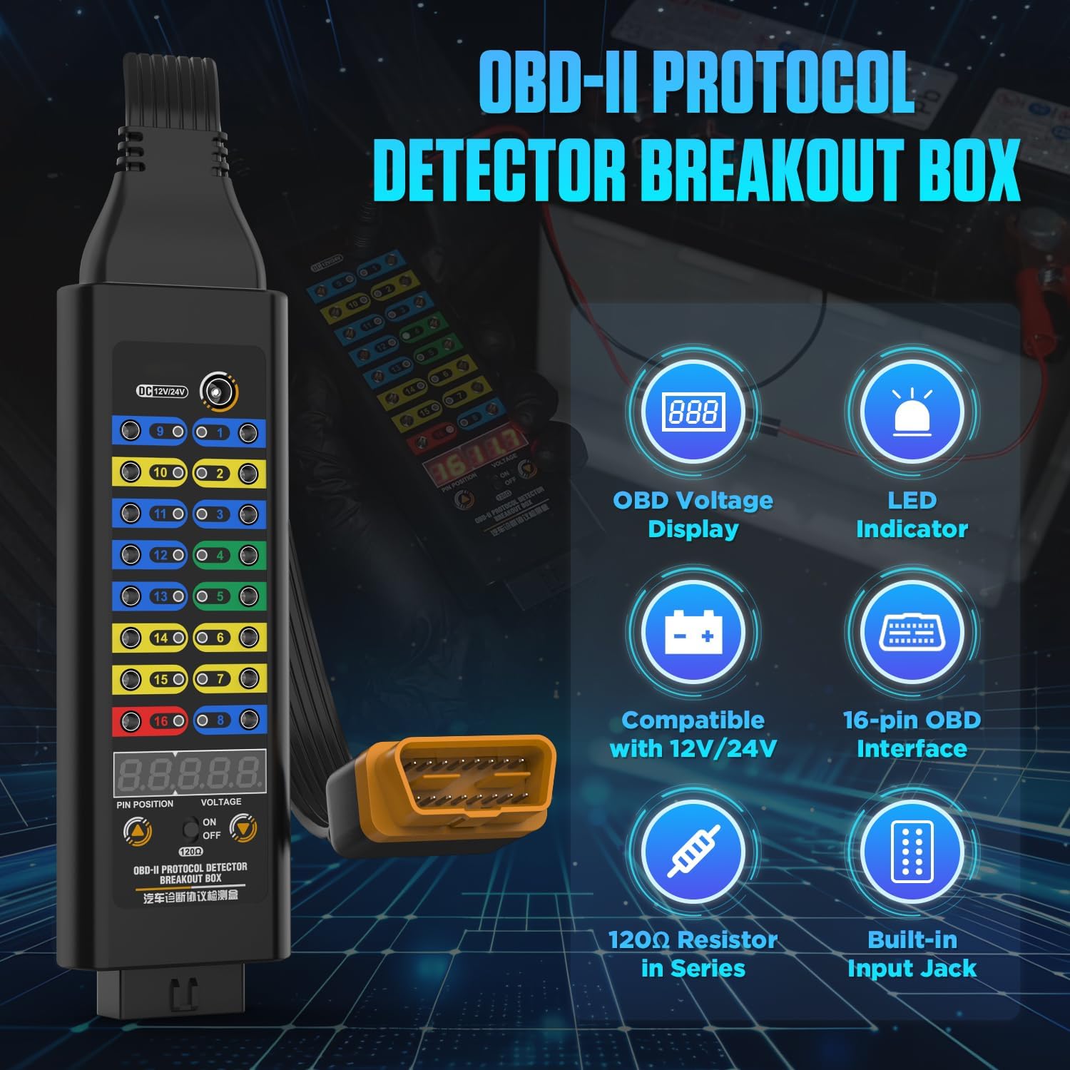 Detalle de OBD2 Diagnostic Breakout Box 16-Pin