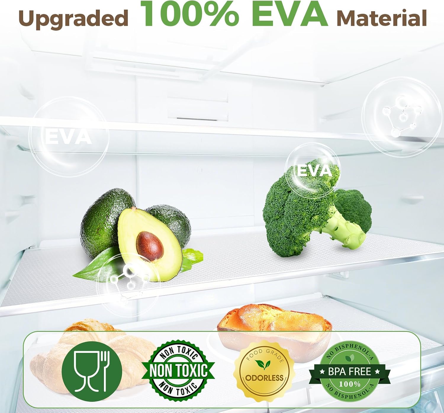 Detalle 1 de Coavas Clear EVA Shelf Liner, 24" x 10ft, Non-Adhesive and Waterproof
