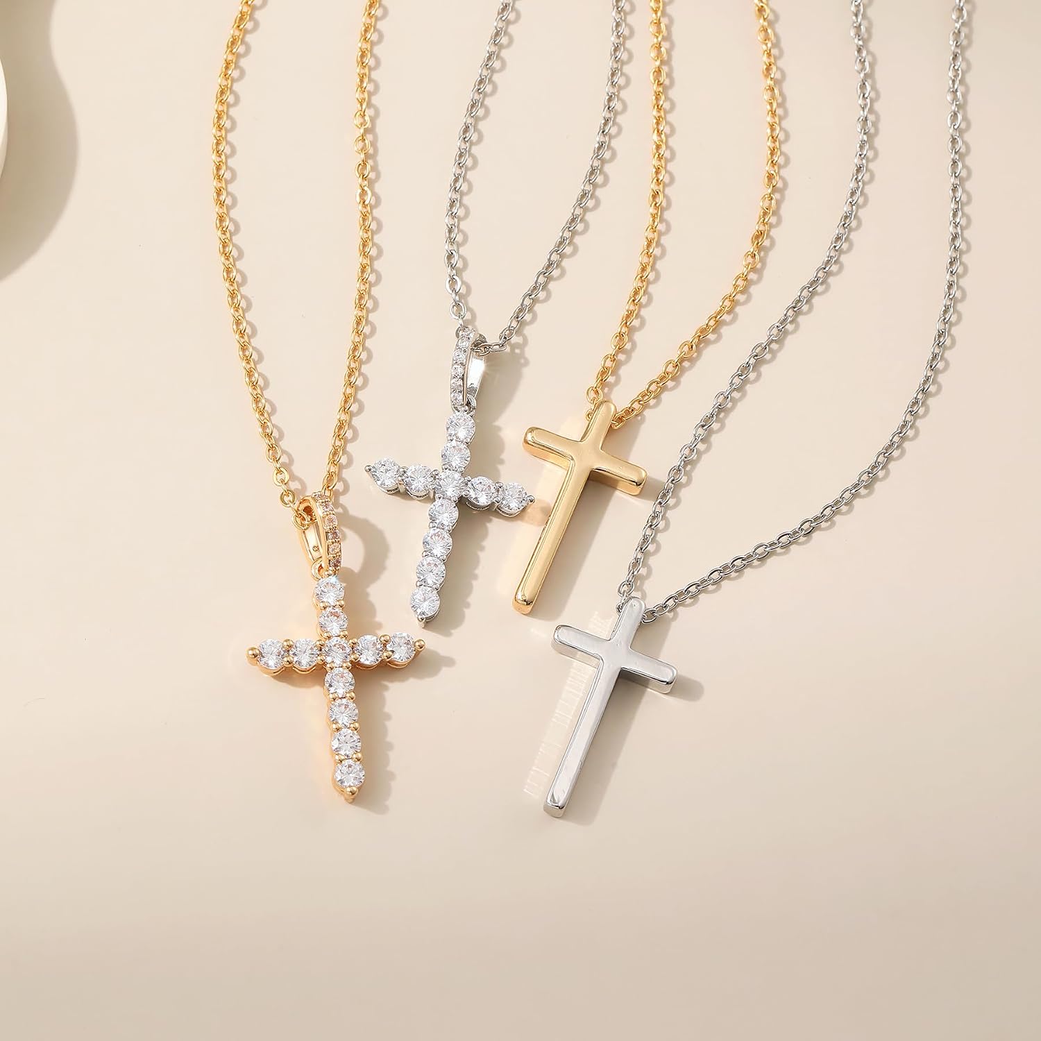 Thumbnail 6 de Kenivira Kreuz Kette für Damen (Silber) mit Kreuz-Anhänger – Halskette mit Verlängerung