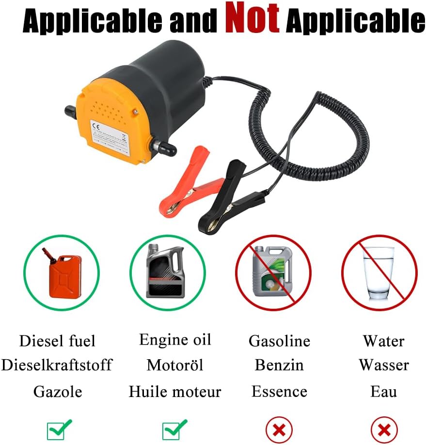 Thumbnail 6 de TONZACK Ölwechselpumpen-Extraktor 12V 80W – Kraftstoff-Umfüllpumpe mit Rohren, robust & kompakt