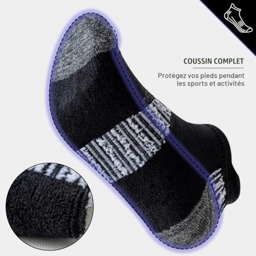 Detalle 2 de Niorasen Chaussettes de Sport Homme, 6 Paires – Courtes et Rembourrées