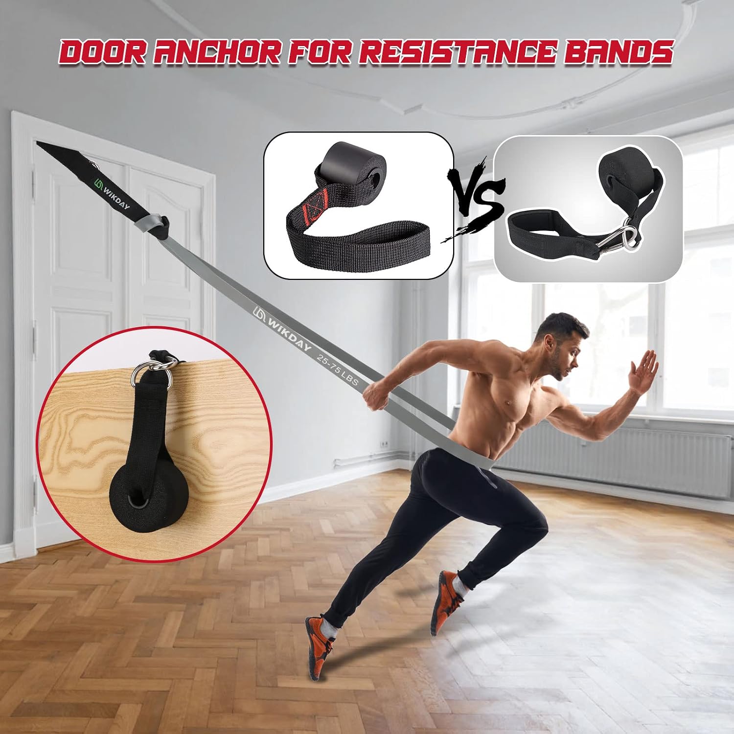 Detalle 1 de WIKDAY Resistance Bands Set of 5 with Door Anchor, 5 Resistance Levels