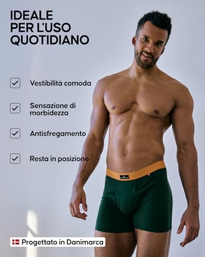 Detalle de DANISH ENDURANCE Boxer Uomo Cotone – 3 o 10 Paia, Multicolore, Apertura Frontale, XL