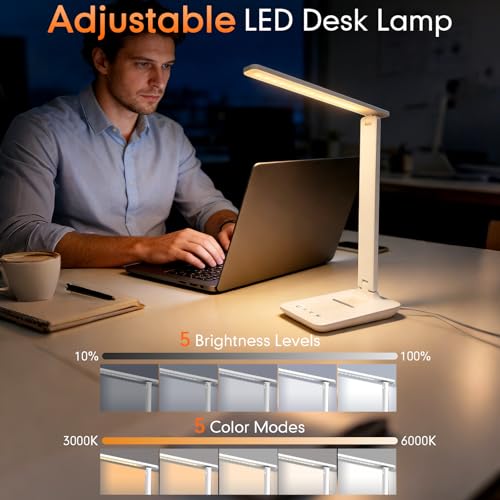 Detalle 2 de karidi Lampada da Scrivania Senza Fili Ricaricabile, Lampada da Tavolo con Batteria 4000mAh – LED Piègevole per Studio, Ufficio e Camera da Letto