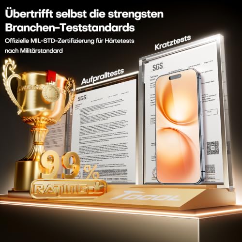 Thumbnail 2 de TOCOL Panzerglas für iPhone 18 Pro Max 6,9 Zoll – einfache Montage, 9H Schutz