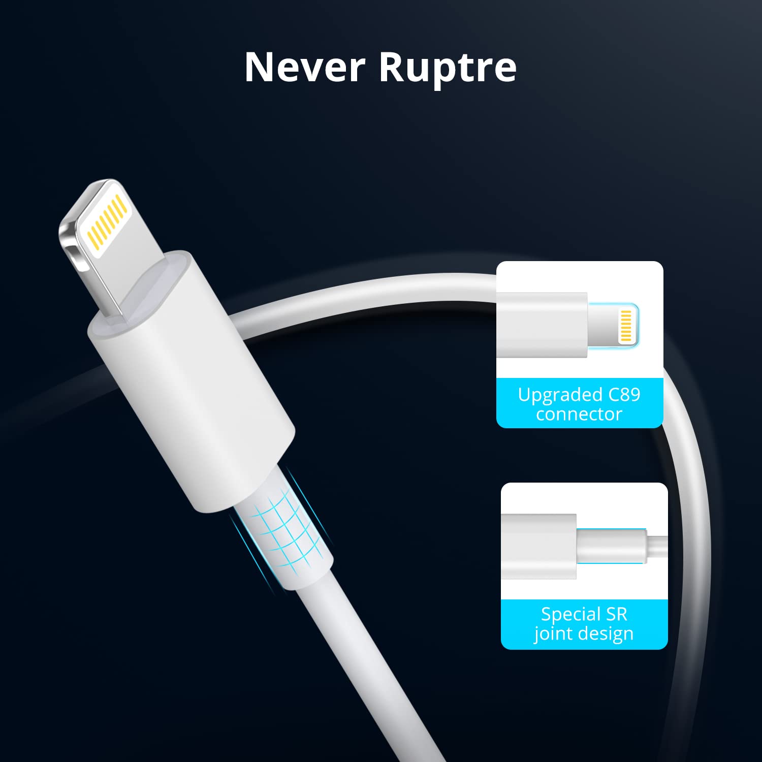 Thumbnail 2 de Apple MFi 1.8m USB‑C to Lightning cable for iPhone
