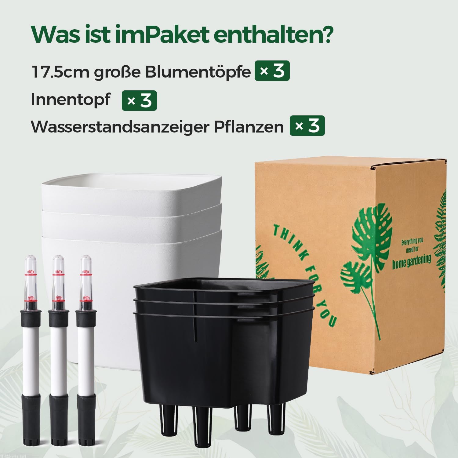 Thumbnail 6 de T4U Eckige Selbstbewässerungstöpfe 17,5 cm