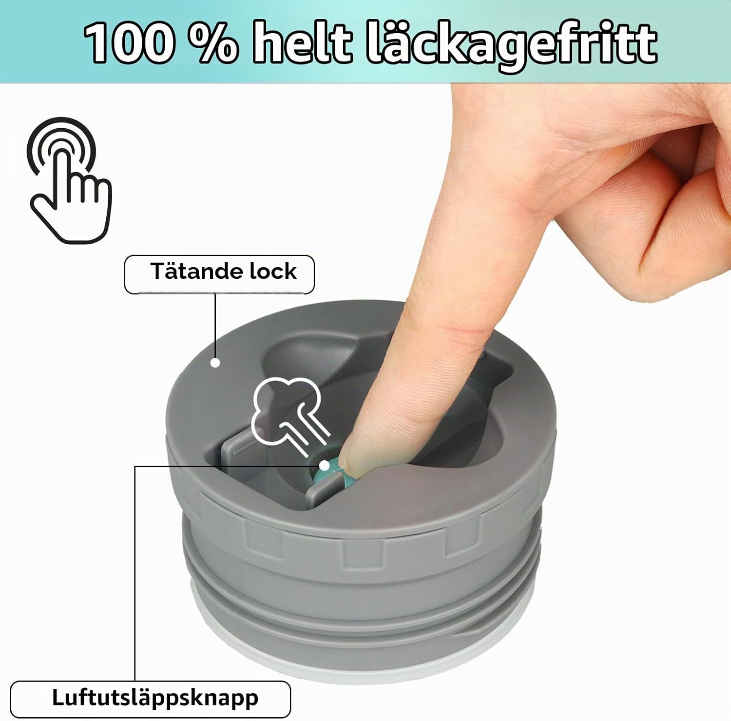 Detalle 1 de DUNSOO termisk matbehållare 650 ml i rostfritt stål med vikbar sked