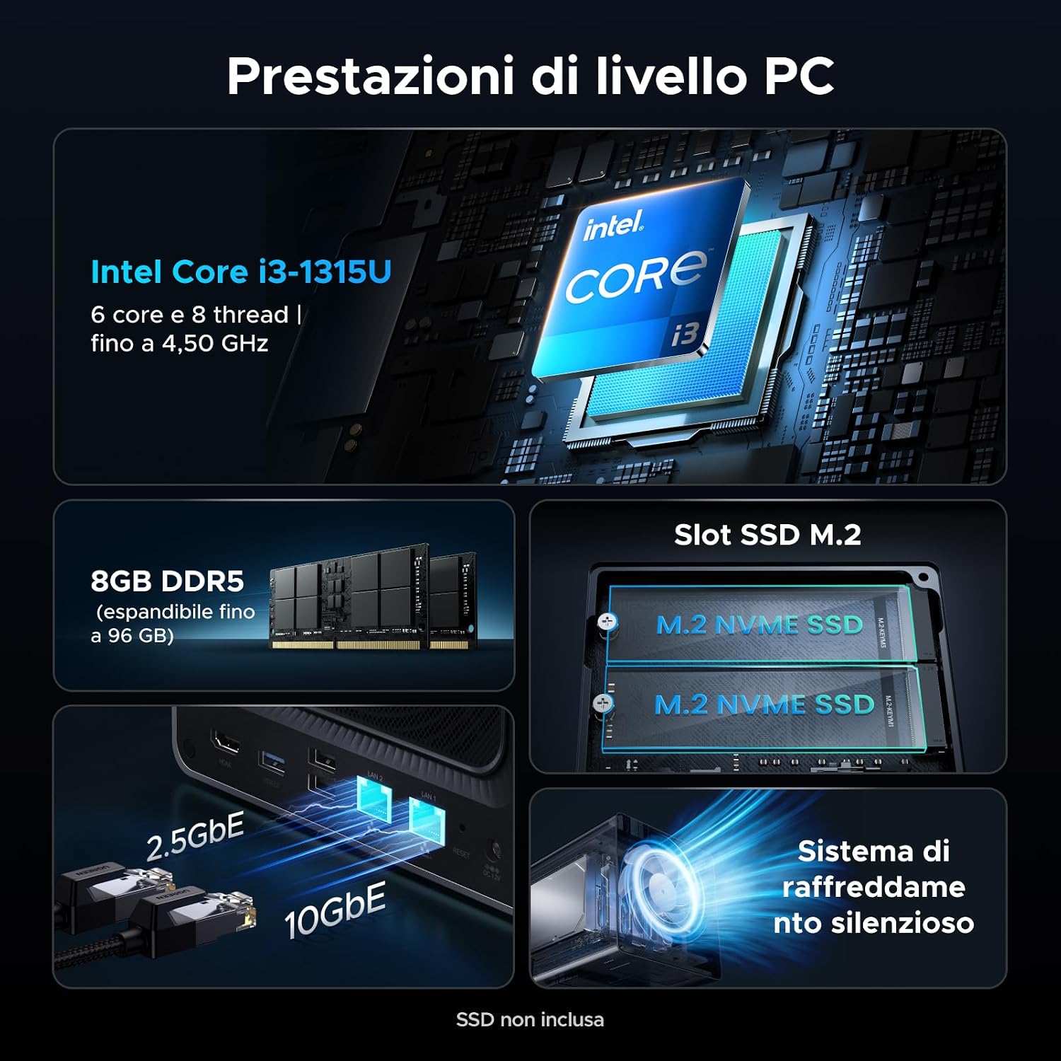 Detalle 2 de UGREEN NASync DXP4800 Pro NAS desktop 4 bay