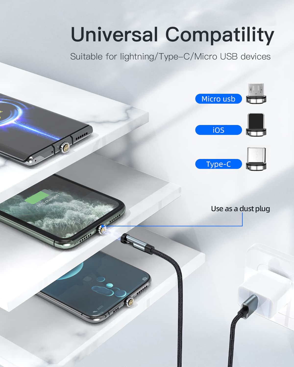 Thumbnail 2 de Kuulaa Magnetic Charging Cable 2 Pack 3A USB-C data cable