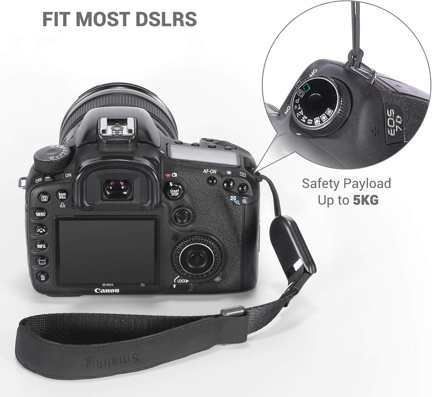 Thumbnail 2 de SMALLRIG Universal Camera Wrist Strap with 2 Quick Release Clips (PSW2398)