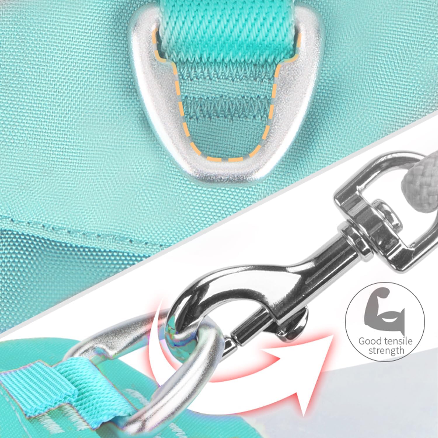 Detalle 2 de Small Combination Dog Harness with Pocket – Adjustable Turquoise (XXS) by SMALL COMBINATION