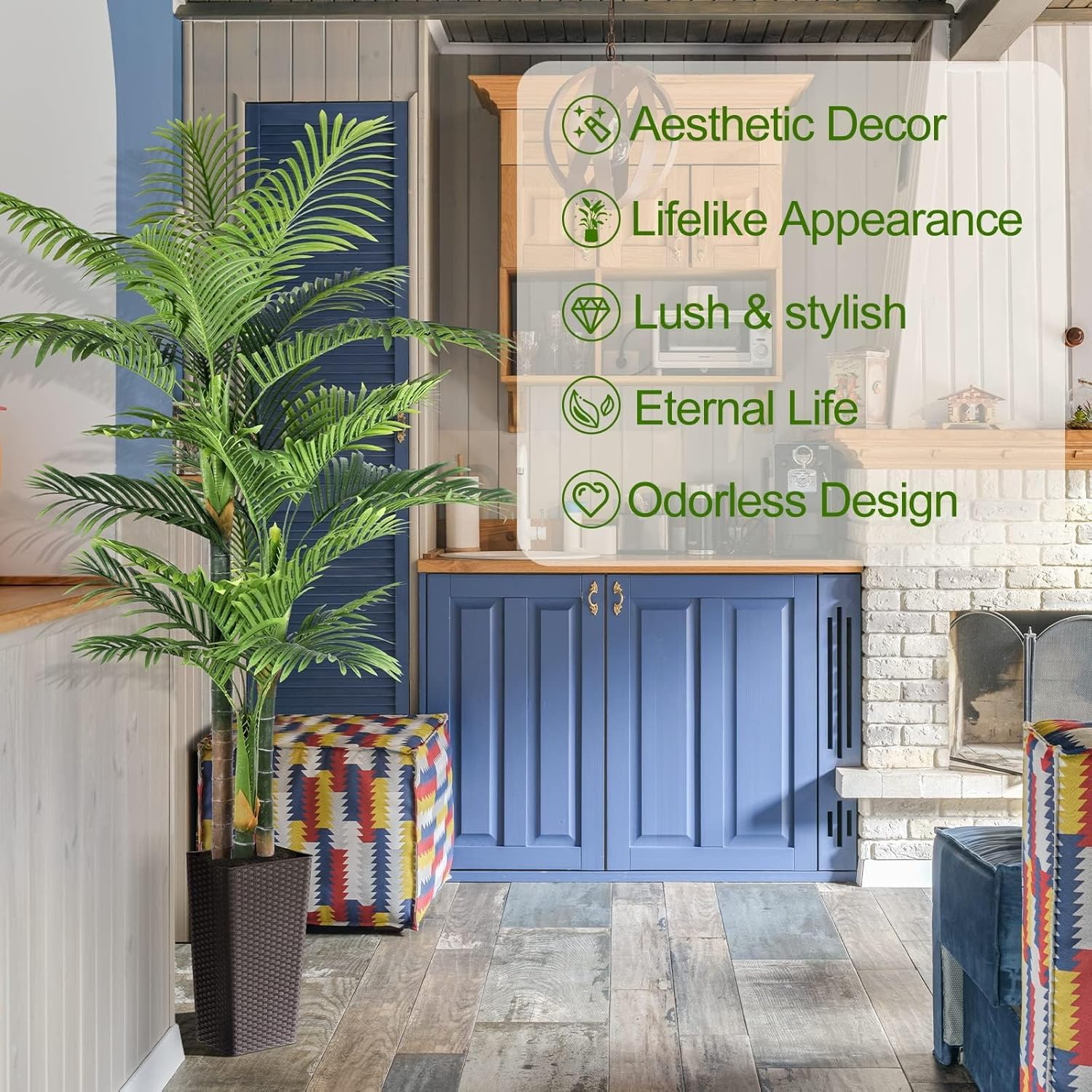 Thumbnail 1 de Keeplush 6ft Triple Golden Cane Artificial Palm Tree (Outdoor & Indoor Decor)