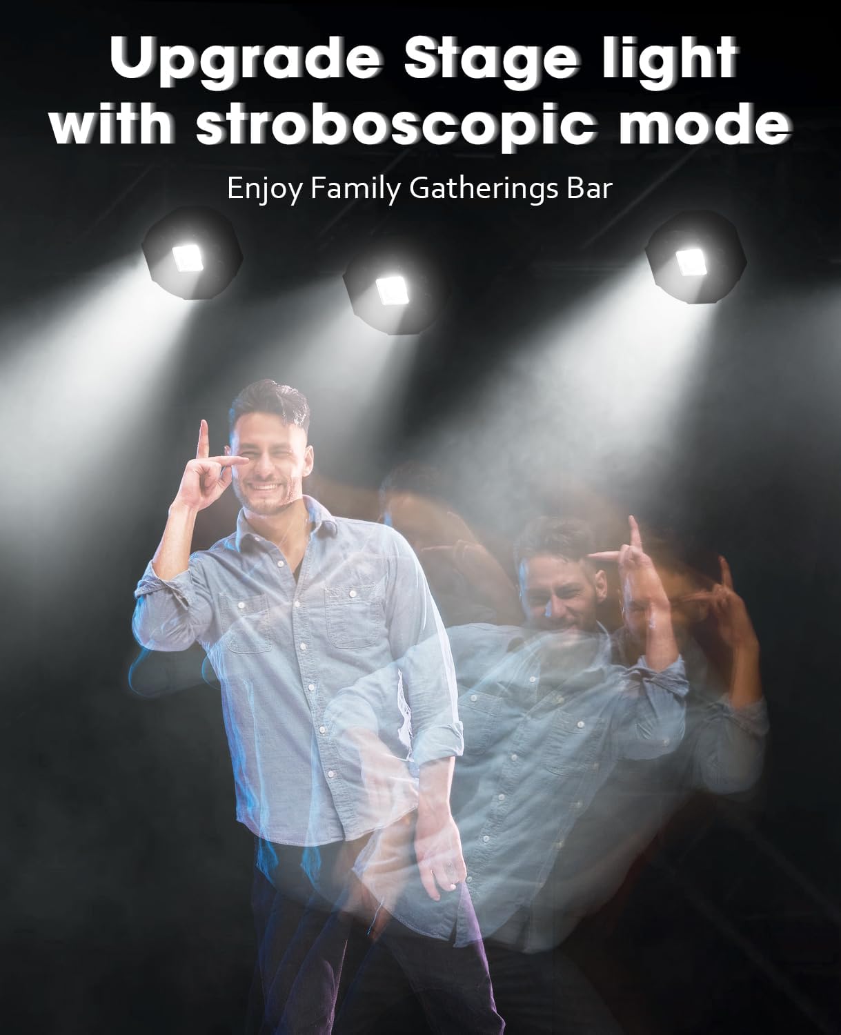 Thumbnail 3 de MOSFiATA LED Stage Light: RGB Strobe, 7 Modes, DMX Control, 2-Pack