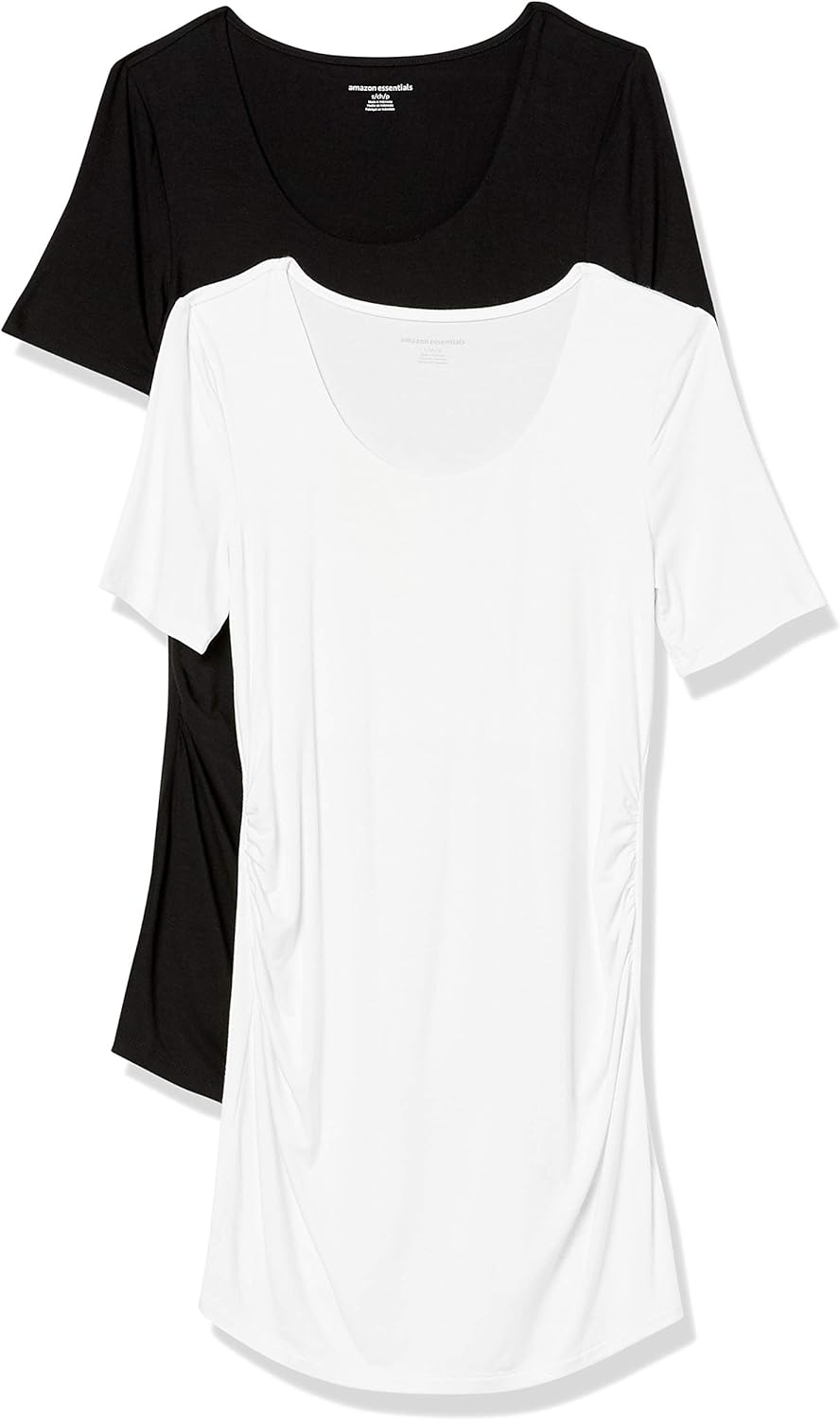 Thumbnail 6 de Amazon Essentials Damen Umstands-T-Shirt mit U-Ausschnitt und Raffung – 2er-Pack (Kurzarm)