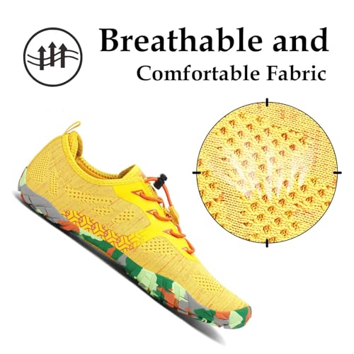 Detalle de SAGUARO Zapatillas Barefoot para Hombre/Mujer - Minimalistas, Zero Drop, Antideslizantes (Amarillo, 38 EU)