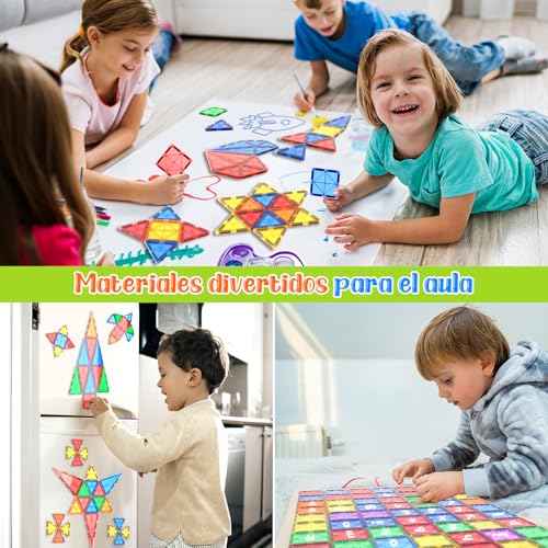 Detalle 2 de Bloques Magnéticos de Construcción Coodoo: juego educativo Montessori para niños de 3 a 4 años