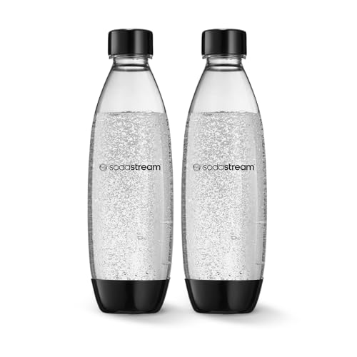 Detalle de Sodastream 1L Twin Pack Carbonated Water Bottle — Slim, Dishwasher Safe, BPA-Free & SodaStream Compatible