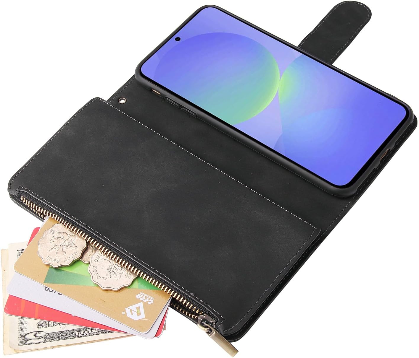 Thumbnail 5 de Asuwish Wallet Case with Tempered Glass Screen Protector for Samsung Galaxy A56 5G