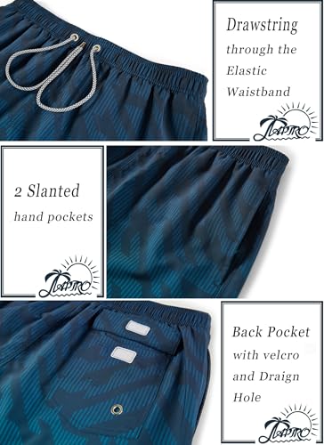Detalle de APTRO Herren Badehose Lang Badeshorts Schnelltrocknend MK3309 – Grün, Geometrisch