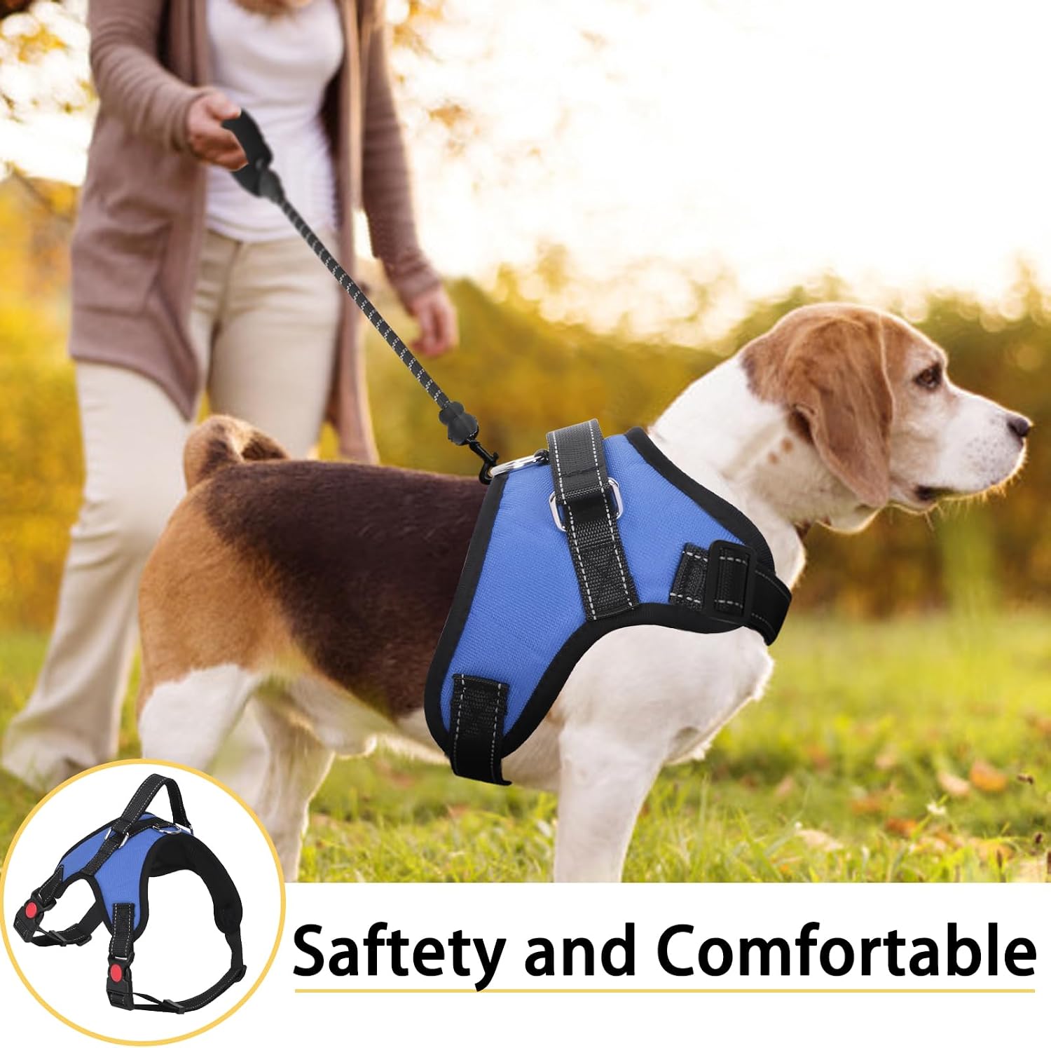 Detalle 2 de FYY Dog Harness No Pull M, adjustable breathable vest