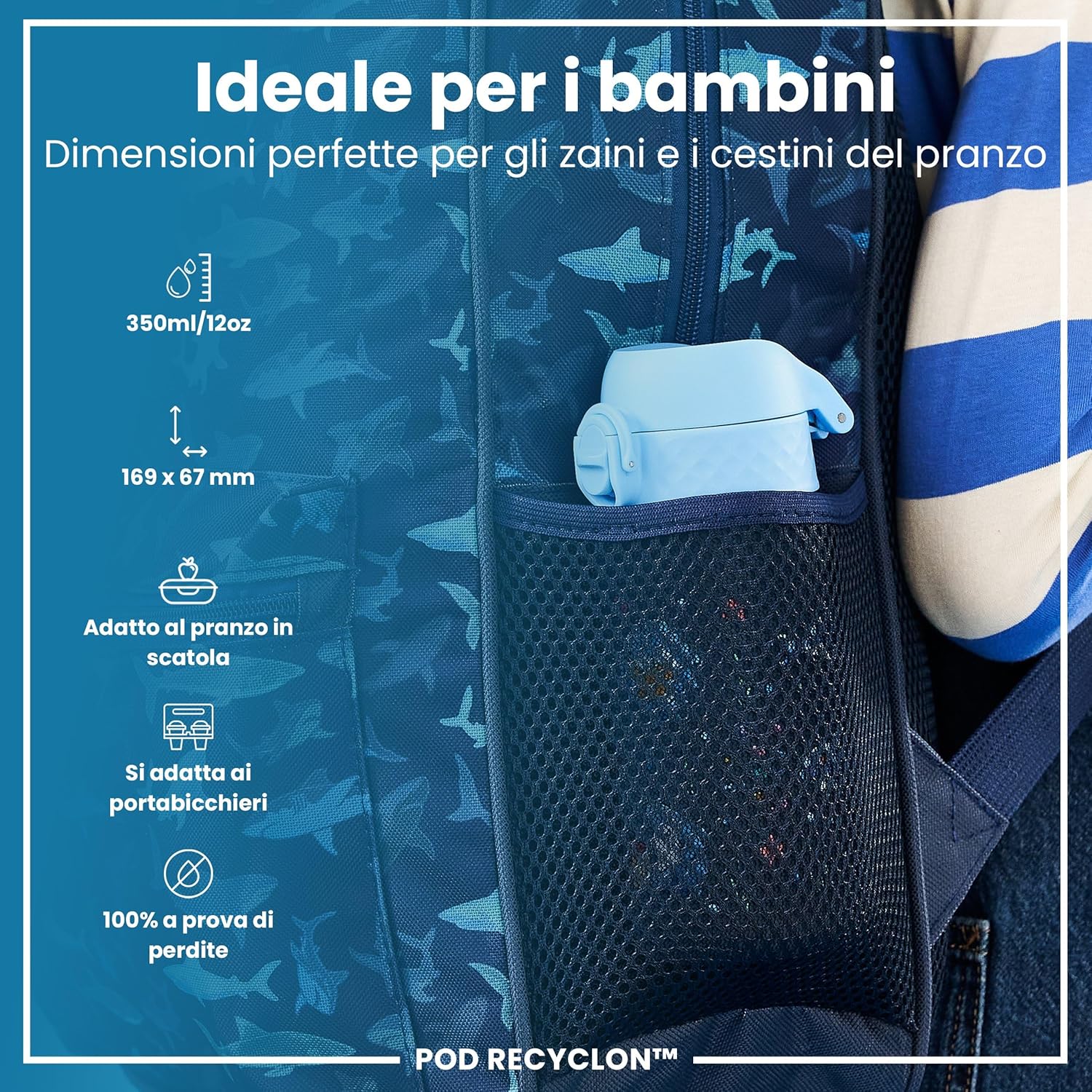 Thumbnail 1 de Ion8 Borraccia per Bambini 350 ml: leggera, a prova di perdite e facile da aprire
