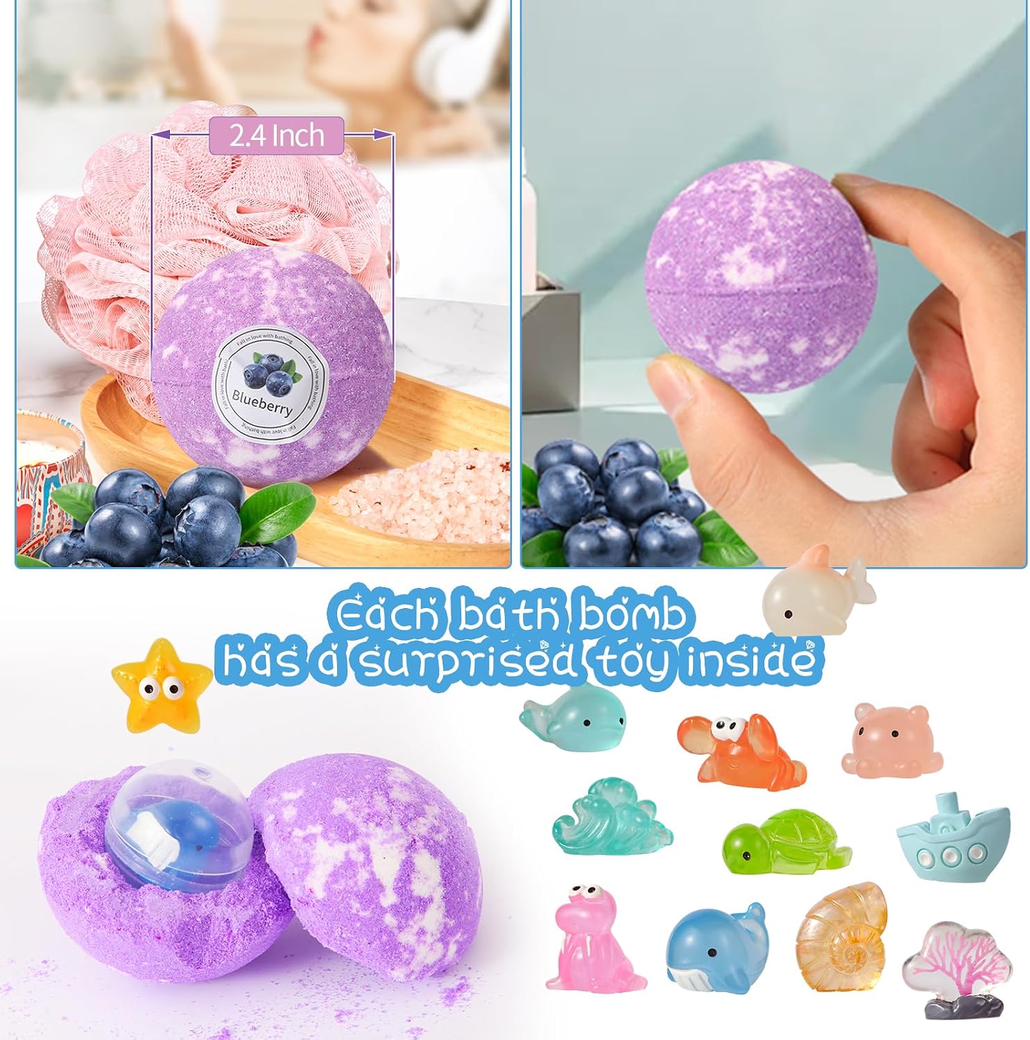 Thumbnail 5 de Bath Bombs for Kids 12pcs surprise toys
