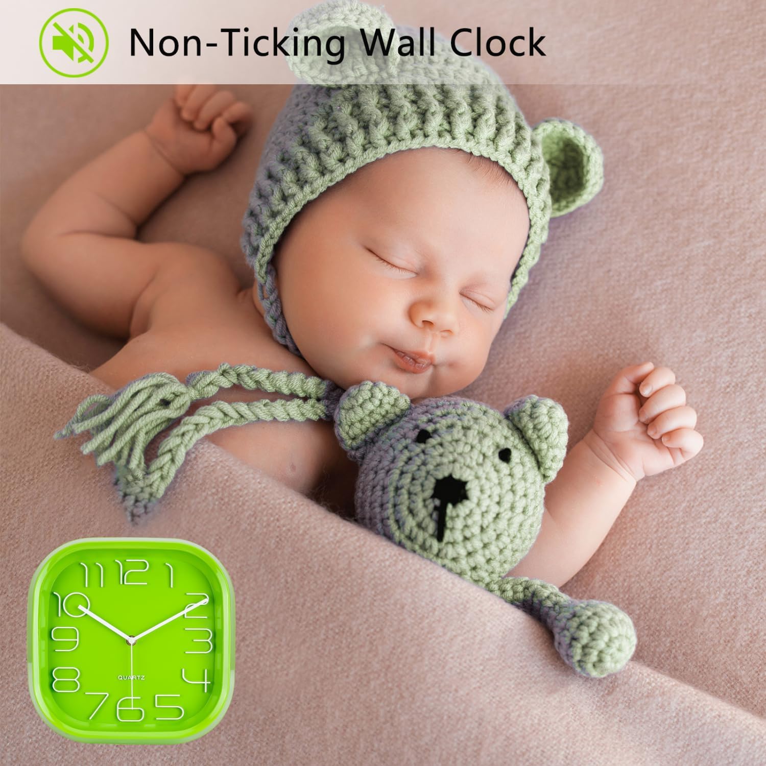 Thumbnail 4 de Topkey 11 Inch Square Ultra Silent Sweep Wall Clock