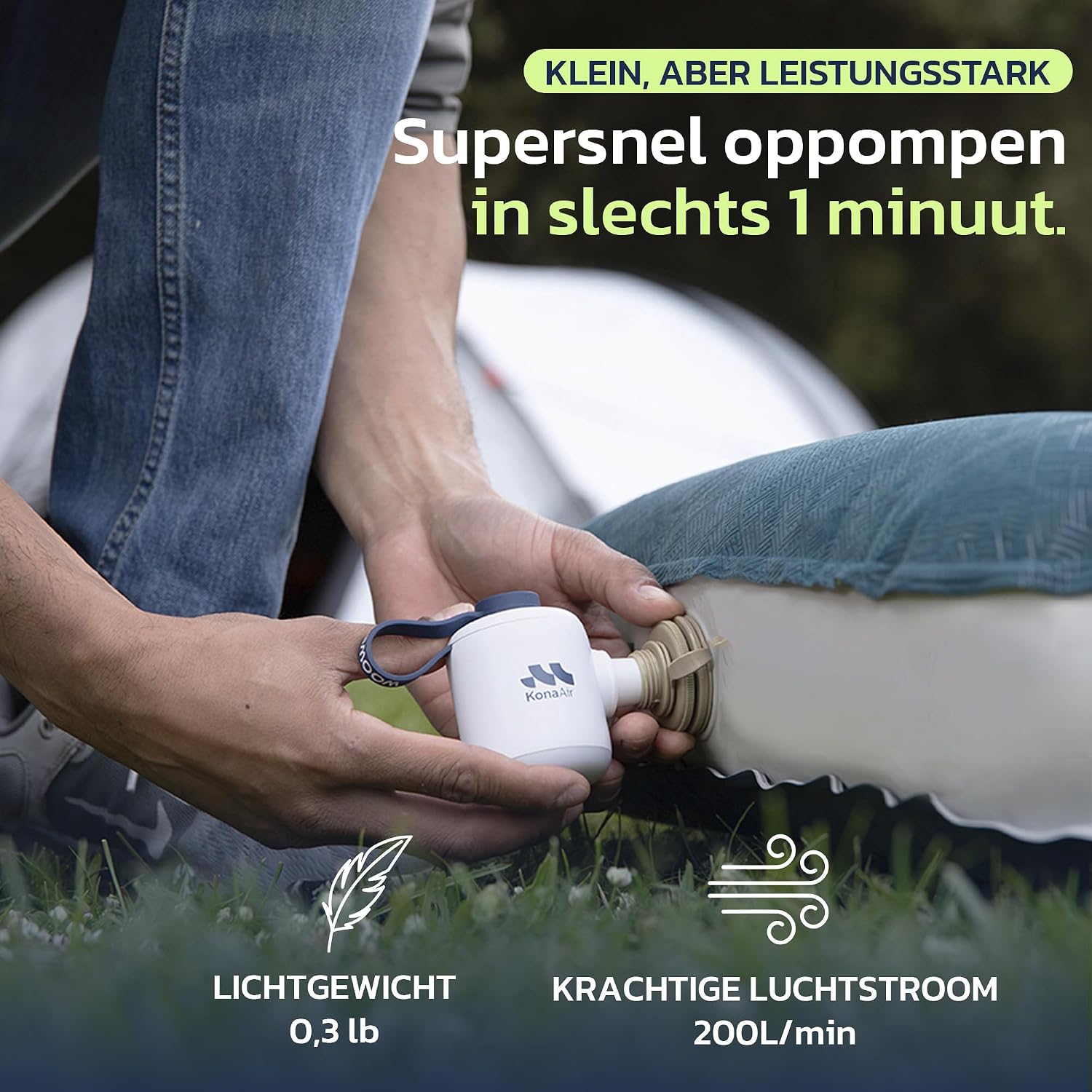 Thumbnail 1 de Woowind V05 elektrische luchtpomp, draadloos en oplaadbaar