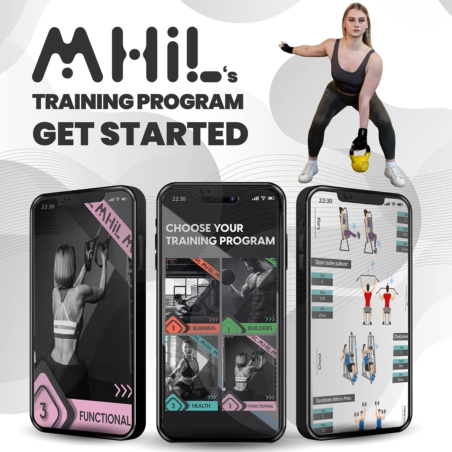 Detalle 2 de MhIL Workout Gloves for Women with Padded Palms and Adjustable Wrist Wraps