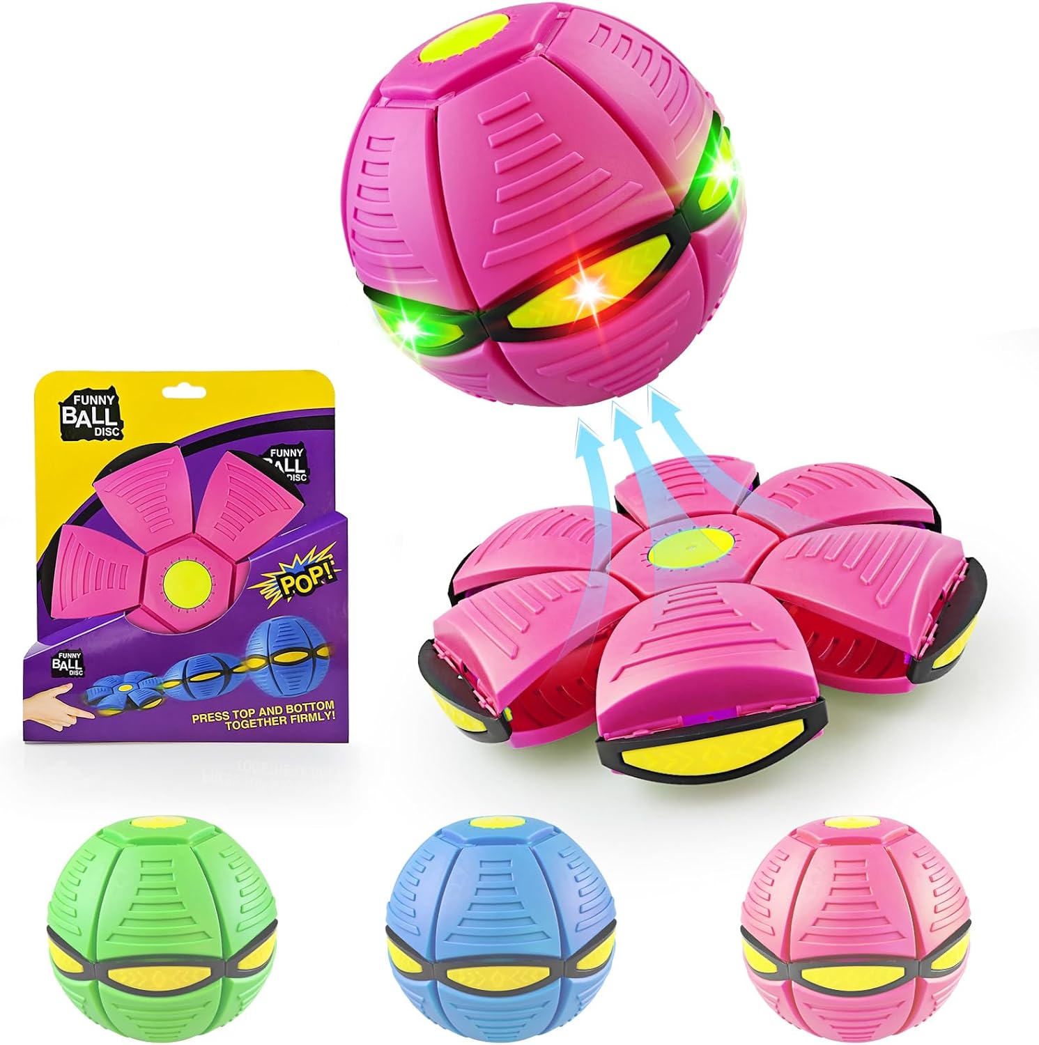 Thumbnail 6 de Kikkavo Magic Bouncing Ball 6-Light Dual Form (Blue) – Pop-Up Flying Saucer Metaball Transforming Design